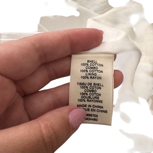 LA VIE REBECCA TAYLOR Leaf Embroidered Button Front Dress White XS - Picture 7 of 7